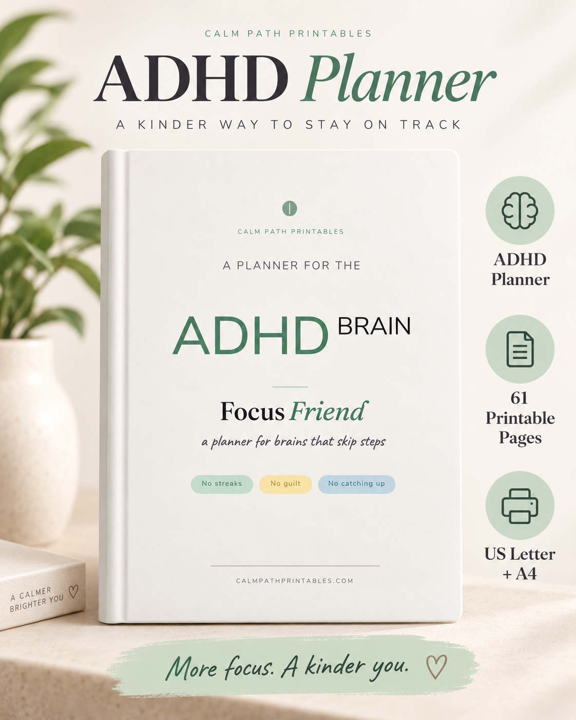 ADHD Brain Focus Friend printable planner cover