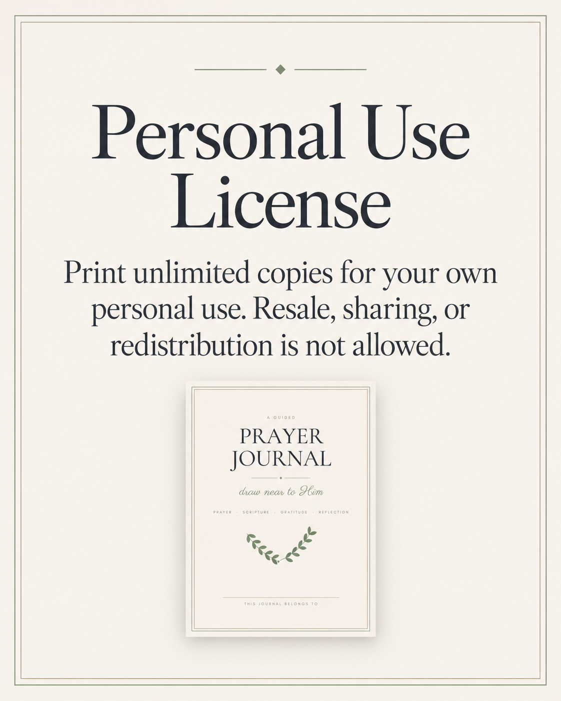 Personal use license details